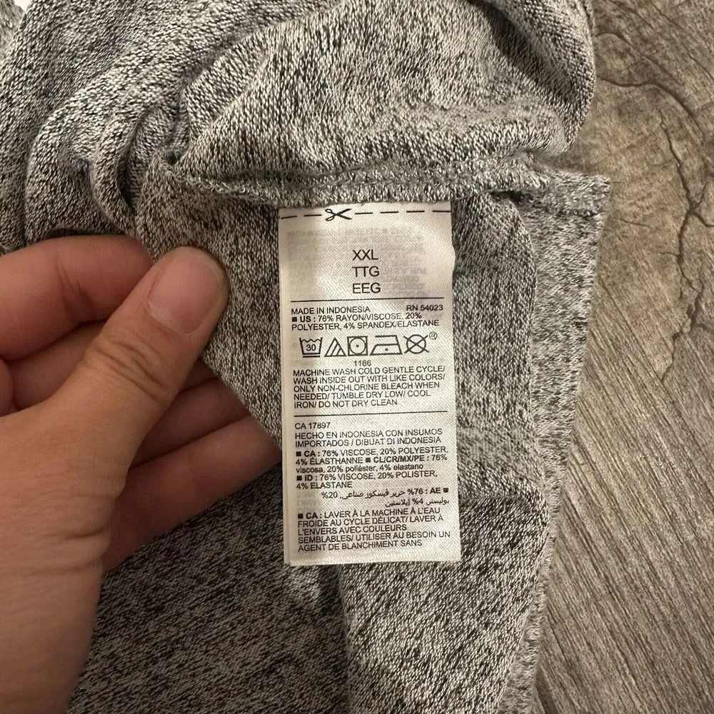 Old Navy Womens Plus Size 2X Short Sleeve Plush‎ Crop Top Grey Heather - Picture 6 of 7